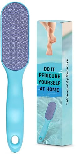 Euqvunn Raspa piedi in vetro nano, lima piedi con manico prolungato, Tagliacalli in vetro nano professionale, Smerigliatrice delicata per la pelle dura dei piedi, per uomini e donne