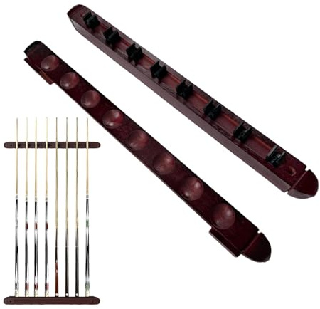 Lot de 2 supports muraux pour queue de billard - Support compact pour ranger 8 baguettes de billard - Pour les amateurs de billard