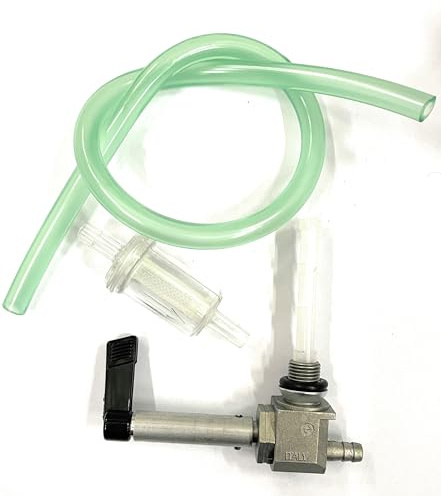 RUBINETTO BENZINA CICLOMOTORI ATALA RIZZATO (ASTA 27 mm) COMPLETO TUBO E FILTRO