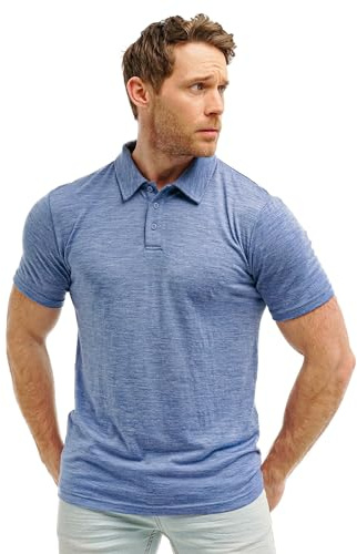 Merino Pikétröja för män – utomhus, ventilerande, merinoskjorta, män, kortärmad, Djup blå polo, XXL