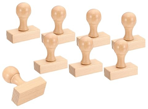 PATIKIL 50mm Maniglia Quadrata in Legno per Timbro, 8pz Pomelli Legno Supporti Timbri Maniglie Cassetti per Creazione Timbri Fai Da Te Album Ritagli, Marrone