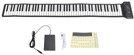 Tastiera a Elettrico da 88 Tasti Pieghevoli, Tastiera per Arrotolati con Altoparlante Incorporato per i Principianti per Bambini