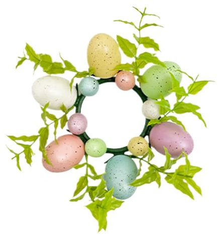 Ghirlanda di candele a pilastro, anello per candele a forma di di Pasqua, ghirlanda primaverile | mini ghirlanda artificiale per candelabro a pilastro, decorazione stagionale pasquale