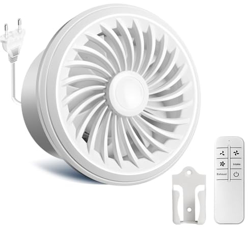 FlyingYun 150mm Ventola di Scarico 240m³/h 5W, Ventola di Ventilazione reversibile bidirezionale con 3 Velocità Regolabile, RC Ventola di Ventazione per Cucina Bagno Soffitto Finestra