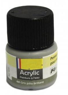 cavernedesjouets 1 pot peinture de maquette : gris pale brillant n° 40-12 ml - accessoire maquette