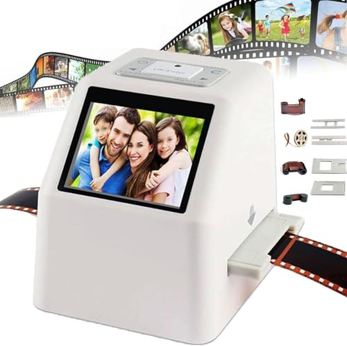 High Resolution Film Slide Scanner, 22MP Digital Film Converter, with 2.4 TFT Color Screen, Convert Color & B&W 135, 126, 110 Negatives & Slides to JPEG Digital Photos