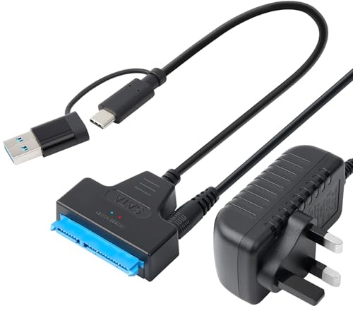 SATA to USB 3.0 Cable for 3.5 HDD & 2.5 HDD/SSD with 12V 2A Power Supply
