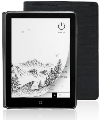 Veidoo - Lettore eBook da 6 pollici con grande schermo E-Ink, 32GB ROM, 758 x 1024, 212 DPI, SMARTlight regolabile, lettore E-book Android, altoparlante integrato, tablet E-Ink con WiFi e cover (Nero)