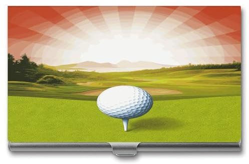 FekiLoot Porta biglietti da visita sportivo da golf, sottile, in lega di alluminio, custodia per biglietti da visita, impermeabile, portatile, organizer per carte da visita, leggero, tascabile