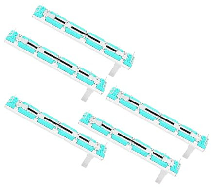 5-teiliges Slide-Potentiometer 75-mm-Mischfader B10K Ohm Zweikanal Straight Doppel Linear für mehrere Zwecke - Professional Slider Potentiometer