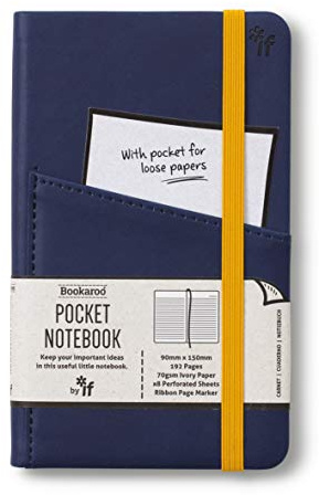IF Bookaroo Carnet de notes de poche Bleu marine Format A6