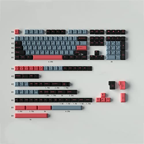 Lot de 172 Touches à Double Injection, Type Cherry, pour Clavier mécanique Cherry MX, Format ISO ou ANSI, Style 8008