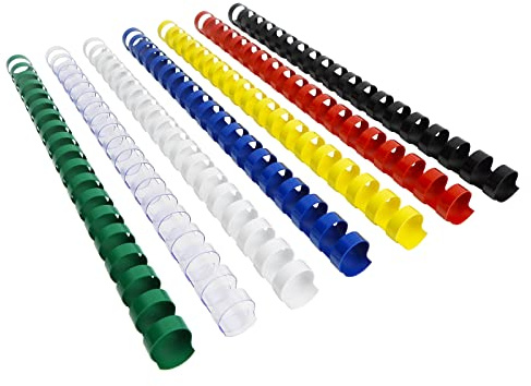 Rayson CR1912M-100 Plastic Binding Combs 1/2in. 19-Ring, 90-Sheet Capacity, Colorful Comb Binding Spines, Max. Binding Letter Size Paper, Box of 100