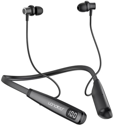 LANDIBO Wireless Waterproof Sports Earphones with 100 Hours of Playback time, Bluetooth Earphones with Microphone, in Ear Noise Reduction, Used for Gym Running and Exercise (Y10)