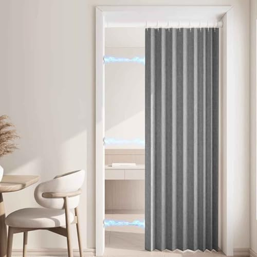 YWQJL Cortina magnética Opaca Estilo acordeón para Puerta de Armario, Plisada, Plegable, Puerta de acordeón, Divisor de habitación, Dormitorio, baño, Sala de Estar(B,120W*180H)