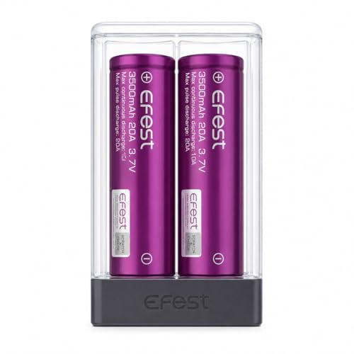 Efest 3500 Batterie rechargeable, sortie robuste de 20 A, capacité étendue, compatibilité polyvalente, haute stabilité, avec boîtier en plastique de protection, pour mods de vapotage et électroniques