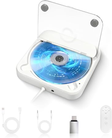 Adirigo CD-spelare för bil med silikon anti-chock CD-spelare bil med USB-förlängningskabel bil CD-spelare enhet med USB-anslutning för bärbar dator skrivbord TV utomhus högtalare