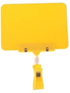 Porta segnaletica, Clip for segnaletica Morsetti for display a doppia testa da 10 pezzi for cartellini dei prezzi Memo for feste di frutta Vendite al dettaglio articoli supermercato(A6 yellow)