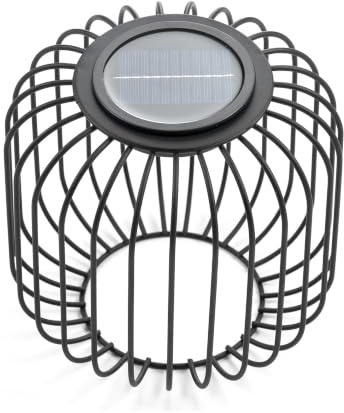 NUPTIO Lanterne Solari per Giardino Esterno: Luci Solari Ornamenti da Esterno 17,5 cm Lampada Impermeabile in Metallo Alimentata da USB-C Idee Regalo per la Festa della Mamma Accessori per Decorazione