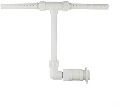 Vasiumic Spruzzatore a fontana a doppio spruzzo, ugello regolabile a cascata, piscine interrate, installazione in PVC, bianco
