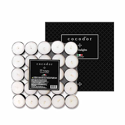 [cocodor/Cotton Flower] Tealight candles 25pcs, 4-5 hours burning time