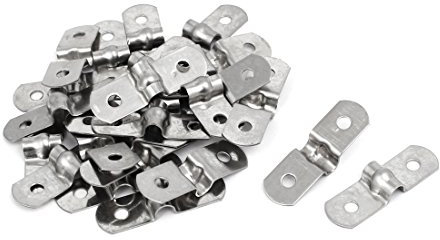 sourcing map 25 Stück Starrer Rohrgurt Erstaz 5 mm 0.2 Zoll, Zugrohr Clip Klemme 2 Loch 201 Edelstahl