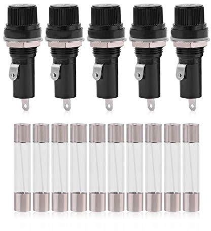KIMISS porte-fusible porte-capuchon en ligne support de châssis p, portafusibili 10 ampères 5 ampères capuchon de fusible 110v porte-vis 12v en ligne 250v hjm sur panneau
