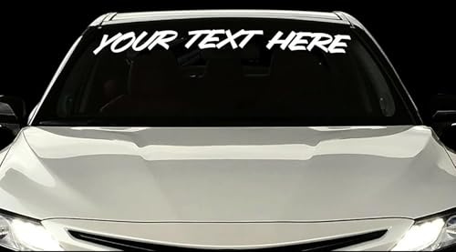 4 High Custom Vinyl Windshield Banner Lettering Decal Name Sticker Window Tattoo Car Truck (4 high x Up to 16 Long)