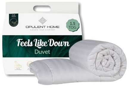 Opulent Home Premium Lightweight Anti-Allergy Duvet Quilt 1.5 TOG Double (200 × 200 cm) – Hypoallergenic, Breathable & Washable Summer Comforter with Soft Microfibre Cover and Hollowfibre Filling