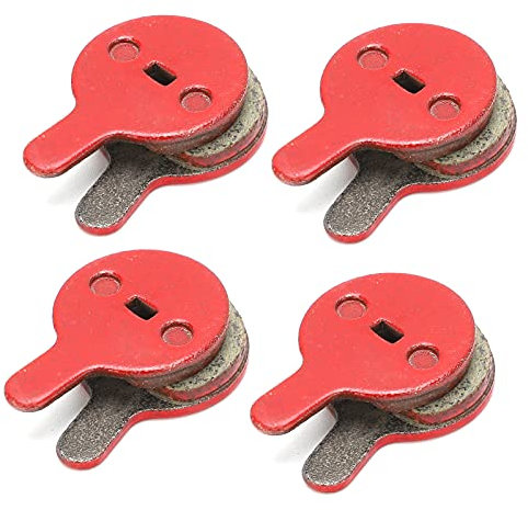 Lwuey 4 Paires Plaquette de Frein Vélo - Remplacement Disque Rondes VéLo Semi MéTallique Trottinette ÉLectrique Résine Base Cuivre,Pièces Chaleur Montagne Faible Usure Résistantes