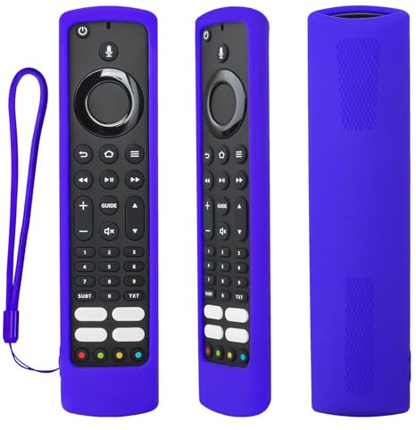 Funda Protectora de Silicona para JVC/Bush/Toshiba/Xiaomi Fire TV Mando a Distancia de Voz, Funda Mando para JVC, Antideslizante, A Prueba de Golpes, Lavable (Azul)