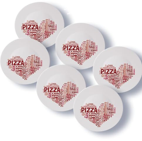 CRISTALICA Pizzateller 33cm Rot 6 Stück