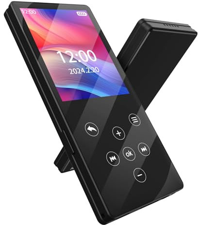 Gueray 64GB Reproductor MP3 Reproductor MP3 Bluetooth con Altavoces y Pantalla de 2.4 Pulgadas Soporte para grabadoras de Radio FM videolibro electrónico de Alarma Tarjeta TF de Imagen hasta 128GB