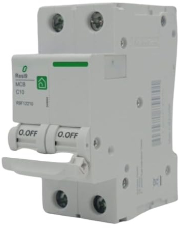 RASMACOR | Leitungsschutzsschalter Schalter 2P 10A | RESI9 Rasmacor R9F12210 | KURVE C | Frequenz 50/60 Hz | UNE/EN 60898-1 CE-Norm | 10 Ampere | Automatischer 2-poliger Automatikschalter