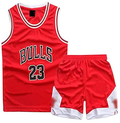 Basketball Trikot Kinder, Basketball Kleidung Jungen Basketball Jersey Shirt Shorts Basketball Weste Kinder Sport Sets Jungs (Rot, 9-10 Jahre)