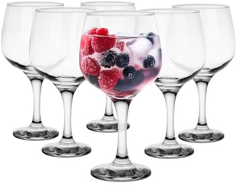 Glasmark KROSNO 1992 Juego De 6 Copas De Vino Blanco Tinto 650 ml Para Cócteles Agua Postres Helado Transparentes Grandes Aptas Para Lavavajillas