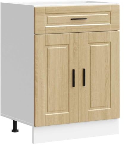 vidaXL Mueble bajo de Cocina Porto Roble Sonoma Madera reconstituida, Mueble bajo de Fregadero, Mueble bajo de Cocina con cajón, Mueble bajo de Fregadero