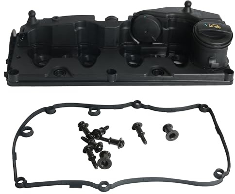 JAVOUKA Engine Valve Rocker Cover with Gasket Fit for Audi A1 8X A3 8P Q3 8U 2003-2018, for Altea for Fabia for Rapid, for VW 1.6 2.0, Replace# 03L103469R 03L103483C