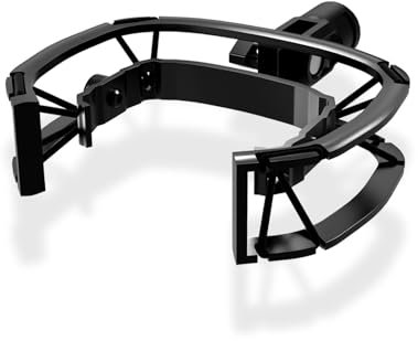 Borenbuir Wave Shock Mount, Compatible with Elgato Wave 1 & Wave 3 Microphones, Featuring Metal Frame & Reinforced Elastic Suspension Design, with 3/8 or 1/4 Screw Adapter