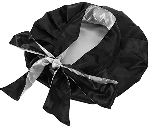 TOVINANNA Satin Turban Hat for Women Reusable Bath Sleeping Cap Comfortable Hair Bonnet Bowknot for Night Use