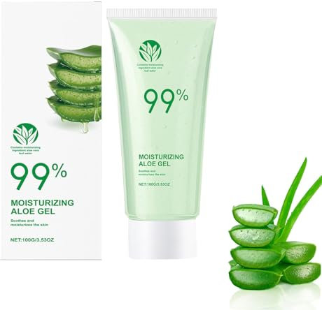 Gel di aloe vera, gel organico per viso e corpo, naturalmente idratante, lenitivo, cura della pelle idratante per viso e pelle sensibile (1)