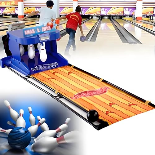 Bowlingboll inomhus Sportspelkonsol, elektronisk bowlinghallsspel Mini bowlingspel med LED elektronisk resultattavla med automatisk återställning, belysning, simuleringsljudeffekt,3.5m/11ft