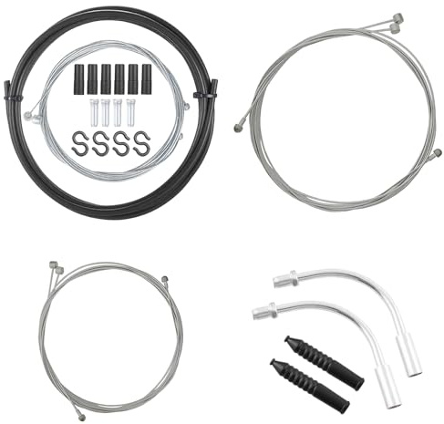5-teiliges Bremskabel für Fahrrad, Bremskabel vorne und hinten, Bremskabelsatz, Set mit Schutzmantel und Kabelführung, kompatibel mit Fahrrädern, Mountainbikes