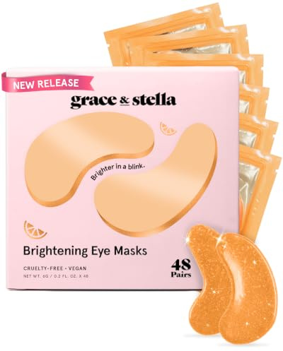 grace & stella New Vitamin C Under Eye Patches - Brightening Eye Patches for Adults for Puffy Eyes & Dark Circles - Birthday Gifts for Women - Vegan & Cruelty Free Under Eye Mask (Orange, 48 Pairs)