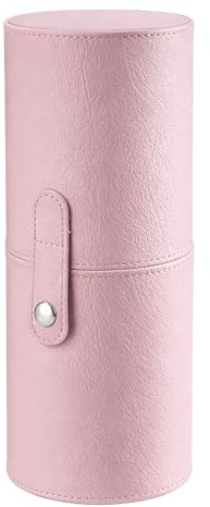 Xelsluthe Travel Makeup Brush Holder, Pink Waterproof PU Leather Makeup Brush Travel Case Portable Brushes Holder Cup Dustproof