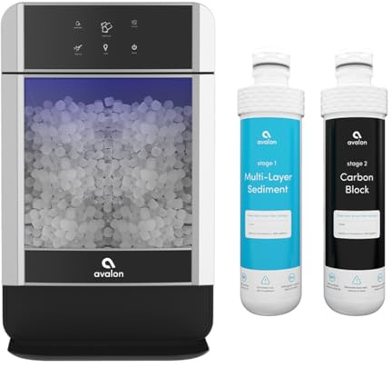 Avalon Nugget Ice Maker Chewable Ice 38 lbs Per Day, One Click Operation, Large Ice Storage, Connects to Water Line, Includes Set of Filters