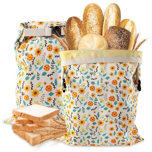 GmeDhc 2 bolsas de pan de cera de abejas grandes, reutilizables, con cera de abejas, 43 x 33 cm, para mantener frescas