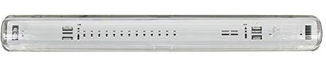 Vetrineinrete® Plafoniera tenuta stagna 1 neon tubo a led attacco t8 g13 60 120 150 cm da parete soffitto tubi per interni ed esterni lampada da muro impermeabile (60cm 18w) P69