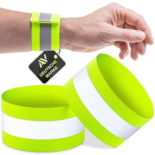 AVANA Reflektorband Reflektierendes Sicherheitsband Reflektor Elastisches Armband Sicherheit Joggen Fahrrad Kinder Reflexband (2er Set)