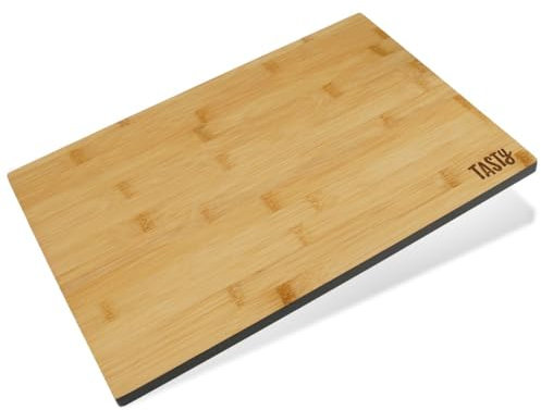 Tasty Tagliere In Bamboo 35.5 x 25 cm Tagliere In Bambù, Tagliere In Legno Di Robusto Bambù Per Tritare E Tagliare, Dimensioni 35.5 x 25 x 1.2 cm, Colori Marrone Legno Ed Elegante Grigio